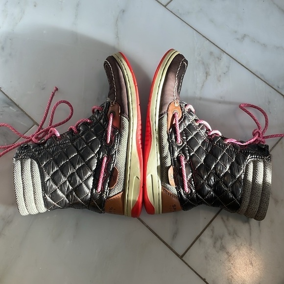 Sperry Top-sider quilted and leather high top boots, women 6.5 or big girl 4.5 - Picture 10 of 11